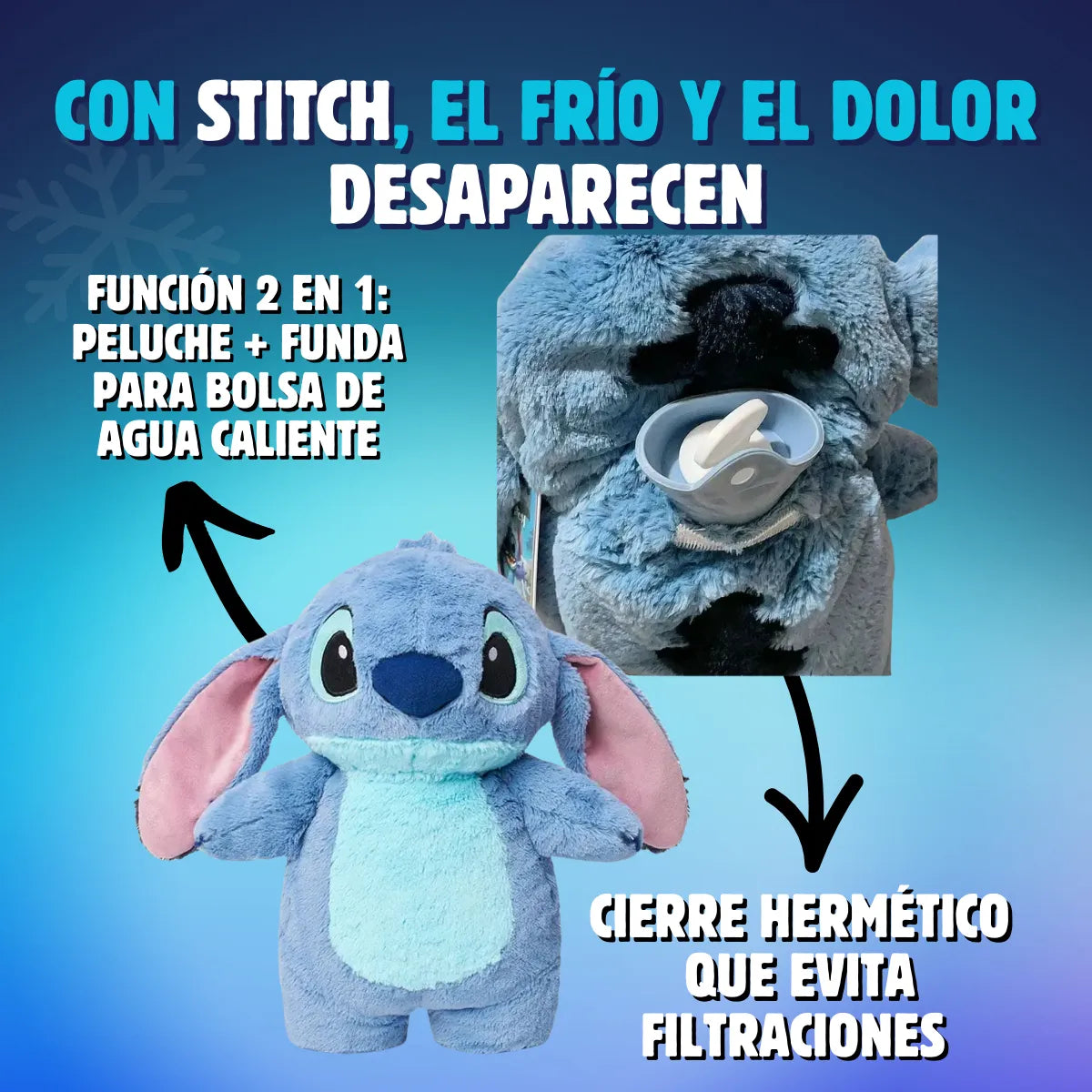 Stitch peluche calentador